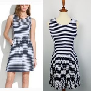 Madewell Navy Blue Striped Sleeveless Dress